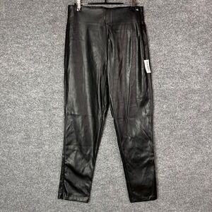 NEW Old Navy Women Faux Leather high rise skinny Pants Black Size 8